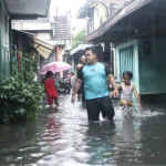 Hujan Deras, Jalan Sikatan Gang Gereja Kota Madiun dan Rumah Warga Terendam