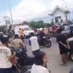KA Malioboro Ekspress Tabrak 7 Motor di Pelintasan KA JPL 08 Stasiun Magetan