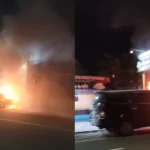 Sebuah Mobil Terbakar di Jalur Madiun–Ponorogo, Diduga Akibat Korsleting Listrik