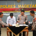 Penandatanganan PKS dengan Pengadilan Agama dan Rutan Kelas II B, Polres Magetan Perkuat Sinergi Hukum
