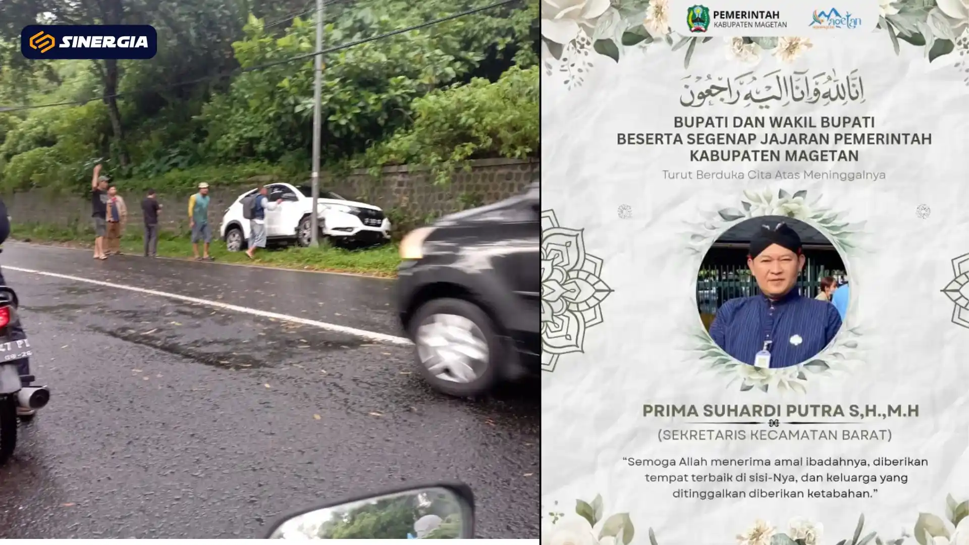 Sekcam Barat Magetan Meninggal Usai Kecelakaan Tunggal di Tanjakan Kuren Sarangan