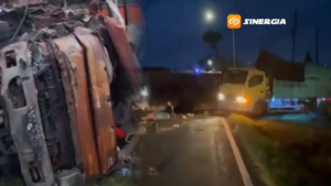 Dua Truk Bertabrakan di Ngawi, Muatan Sapi Berserakan dan Empat Orang Luka-Luka