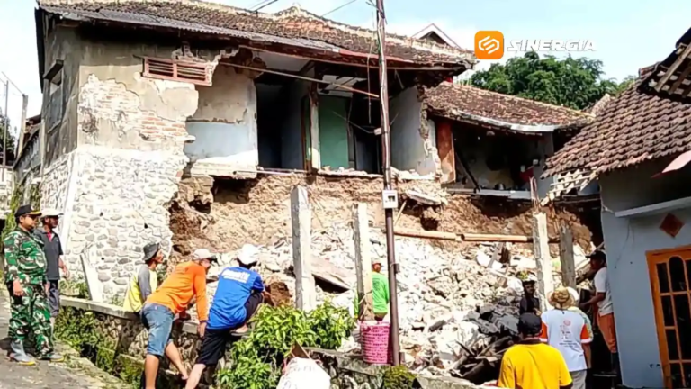 Talud Sepanjang 20 Meter Ambrol Timpa Bangunan Kandang Ternak