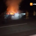 Mobil Terbakar di Tol Caruban Madiun, Tiga Penumpang Selamat