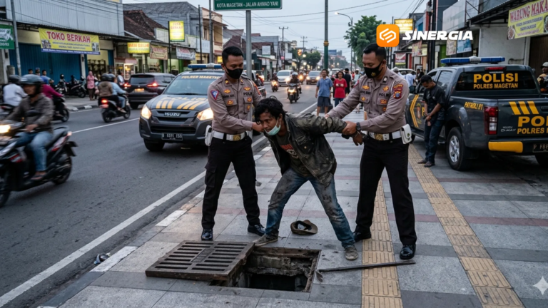 Kejar-kejaran Dini Hari! Pencuri Besi Trotoar di Magetan Dibekuk Polisi Usai Kabur hingga Madiun