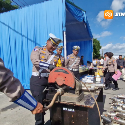 Ratusan Knalpot Brong Dimusnahkan, Pelanggar Didominasi Pelajar
