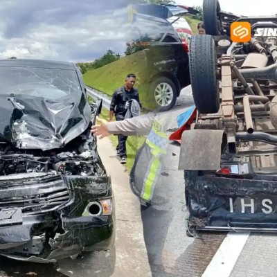 Innova Tabrak Pick Up di Tol Kertosono–Caruban, Diduga Sopir Mengantuk