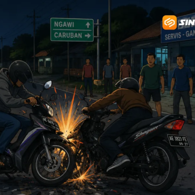 Tabrakan Dua Motor di Karangjati Ngawi, Tiga Orang Luka-Luka