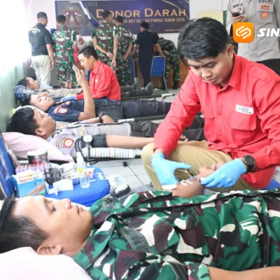 Aksi Sosial Donor Darah Pada HUT ke-80 Pomad di Madiun