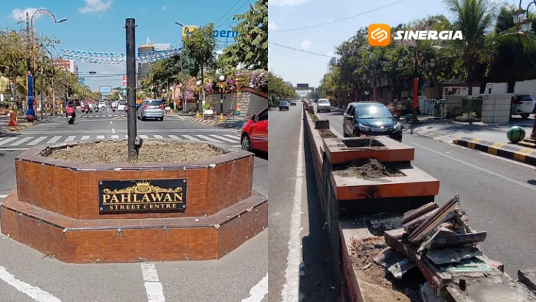 Pemkot Madiun Bongkar Pulau dan Median Jalan di Kawasan Jalan Pahlawan