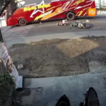 Detik-Detik Bus Sugeng Rahayu dan Motor Terlibat Kecelakaan di Magetan Terekam CCTV