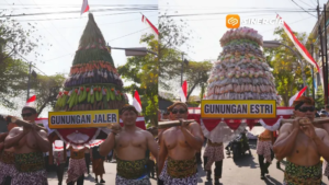Usai 10 Tahun Vakum, Kirab Gunungan Jaler-Estri Grebeg Maulud di Kota Madiun Kembali Digelar 