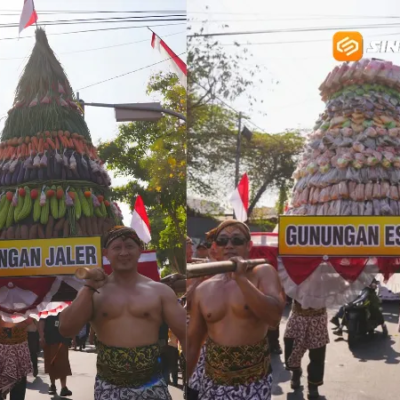 Usai 10 Tahun Vakum, Kirab Gunungan Jaler-Estri Grebeg Maulud di Kota Madiun Kembali Digelar 