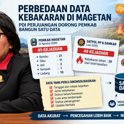 PDI Perjuangan Soroti Perbedaan Data Kebakaran di Magetan, Dorong Pemerintah Bangun Satu Data
