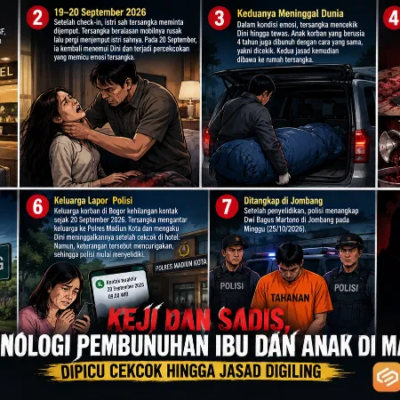 Keji dan Sadis, Kronologi Pembunuhan Ibu dan Anak di Madiun, Dipicu Cekcok hingga Jasad Digiling